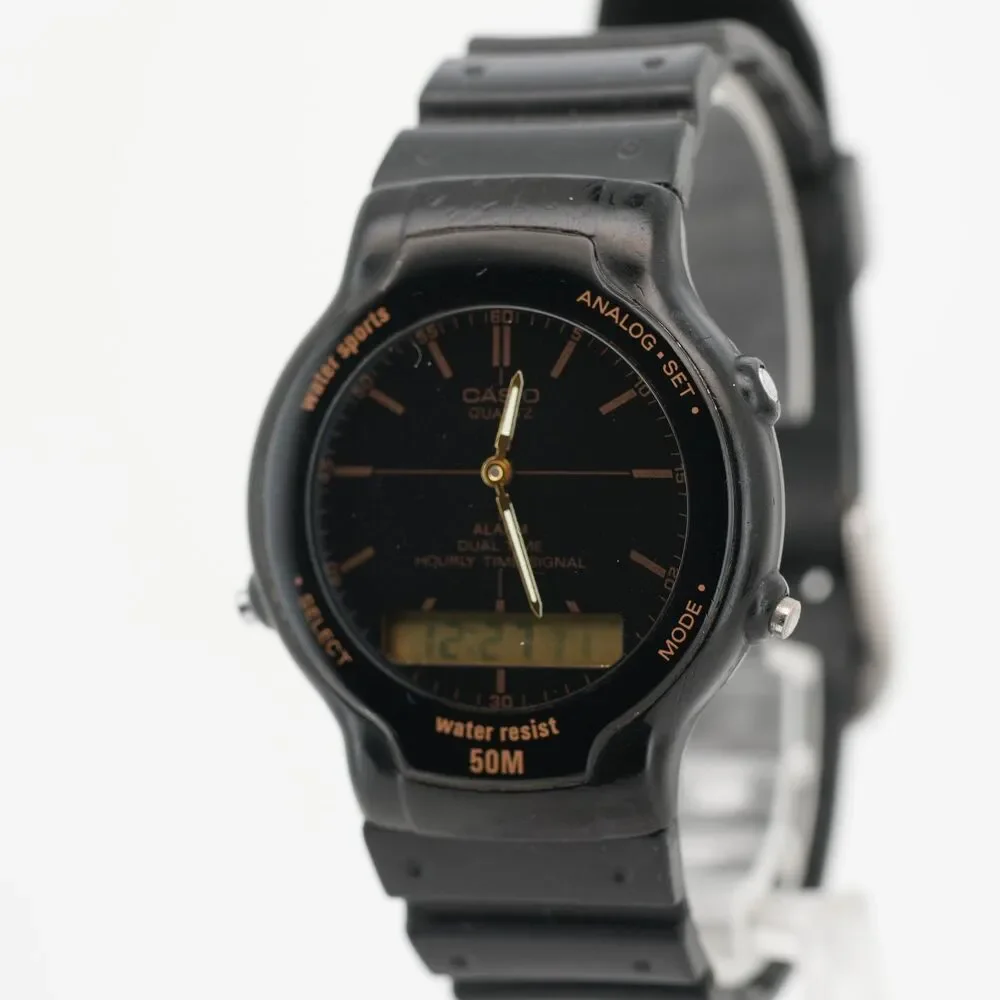 Rare Vintage Casio AW-30 Water Sports Ana-Digi Watch 35mm New Battery Polished
